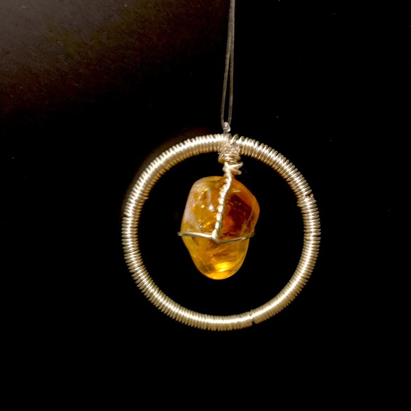 Citrine Healing Crystal Rear View Mirror Hanger - Picture 2 of 2